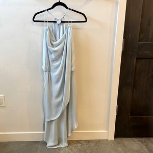 Gorgeous flowy light blue dress.